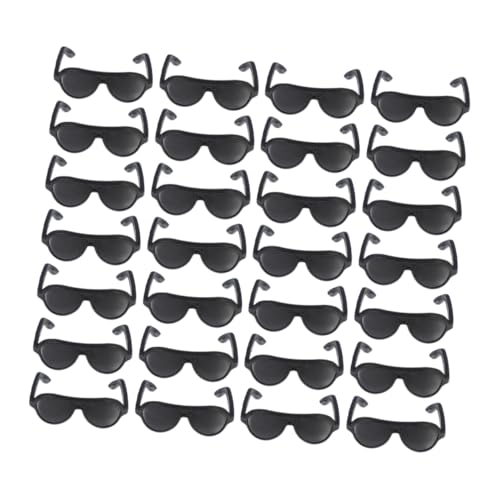ibasenice 200 Mini Sonnenbrillen für Puppen Kleine Leichte Kunststoff Sonnenbrillen in Schwarz Robuste Kreative DIY Accessoires für Puppenhaus Verkleidung und Cosplay Party von ibasenice