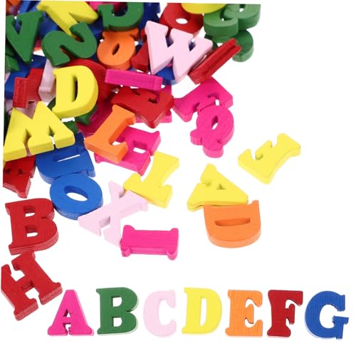 ibasenice 200St Buchstabenverzierungen Alphabet-Poster bunter Blockbuchstabe Wurstbuchstaben Blau Briefe Dekoration Weihnachten weinachtsdeko Buchstabe Zeichen Buchstaben zum Basteln hölzern von ibasenice