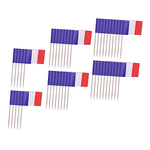 ibasenice Frankreich Flagge Picks 200pcs Mini Stick Zahnstocher Für Kuchen Dekorative Solar Outdoor Lichter Für Geburtstag Party von ibasenice
