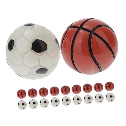 ibasenice Winzige Statuen Für Mini-hausdekorationen Miniatur-fußball- Und Basketballspielzeug Aus Harz von ibasenice