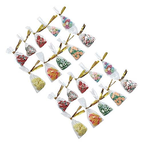 ibasenice 20-teiliges Miniatur-süßigkeitenspielzeug Für Mini- 1:12 Puppenhaus Dekoratives Lebensmittel-Requisiten-Set Realistisch Verpacktes Dessertspielzeug Multifunktions-spielhauszubehör von ibasenice