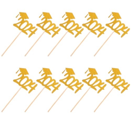 ibasenice Cupcake-topper Zum Schulabschluss 20 Stück Papier Holz Dekorative Picks Für Senioren Einfach Zu Verwenden von ibasenice