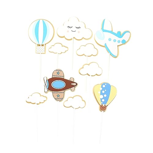 ibasenice Geburtstagskuchen-picker 20 Stück Wolken-heißluftballon-flugzeug-kuchenaufsätze Party-cupcake- Sicheres Material Für Kinder Dessert-topper-set von ibasenice