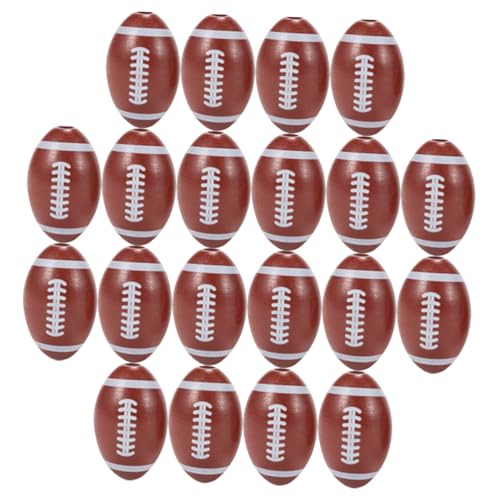 ibasenice 20St Fußball-Perlen-Anhänger american football Amerikanischer Football Sport lose Perlen aufblasbare Fußbälle Abstandshalter für Halskettenanhänger Perlen zum Basteln Lotusbaum von ibasenice