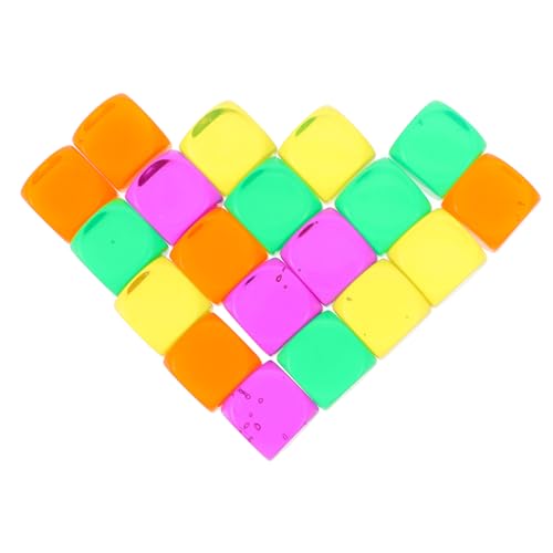 ibasenice 20St Transparente Leere Würfel große Leere Würfel Würfelwertwürfel farbige Würfel Colour Cube spielwürfel Bastelwürfel selber Machen Zubehör für die Würfelherstellung Acryl von ibasenice
