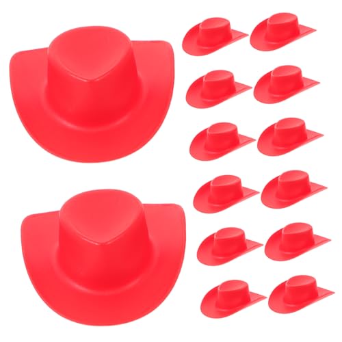 ibasenice 20St dekorative Miniaturhüte Puppenhüte Hut für Puppen kleine Hüte für Kuchendekor doll Accessories puppenhauszubehör kleine Hüte für Puppen Hut für Minihauspuppe Plastik rot von ibasenice