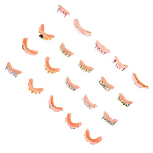 ibasenice 20st Halloween-prothesenspielzeug Zahnjuwel Halloween- Mini Reißzähne Vampir-Cosplay-Accessoires Flipper Gesicht Falsche Zähne Maske Halloween-glühen Zahnpasta Gummi von ibasenice