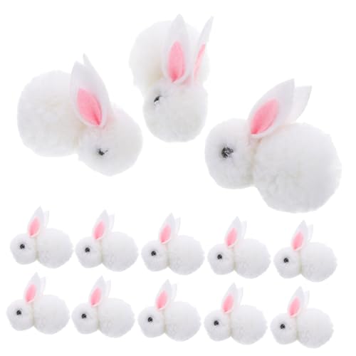 ibasenice 20st Hase Stoffhase Füller Schlüsselanhängerdekorationen Kleines Puppenhaus Zubehör Zierkaninchen Zubehör Für Terrarien Aufkleber Berühren Wand Schuhregal Abs Plüsch Weiß von ibasenice