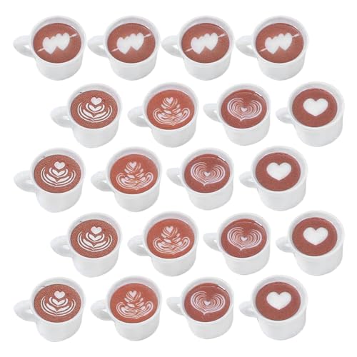 ibasenice Miniatur-kaffeetassen-Kollektion Aus Kunstharz 20-teiliges Set Für Puppenhaus-küchenzubehör Spielspaß von ibasenice