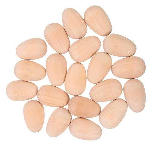 ibasenice 20st Simulierte Eier Aus Holz Mini-Eier Zum Basteln Eier Zum Bemalen Eierhalter Für Den Kühlschrank Eierkorb Eier Grübler Eierhalter Camping Nest Unbemalte Eier Hölzern von ibasenice
