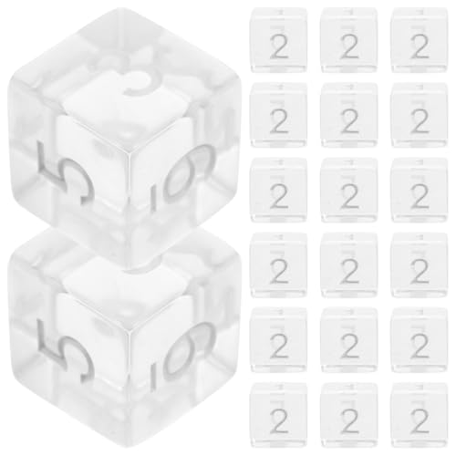 ibasenice 20st Transparente Würfel Partygeschenk 6-seitiger Würfel Große Nummerierte Würfel Spiel Würfel Tragbare Würfel Partywürfel Mini-würfel Große Zahlenwürfel Brettspiel-Tool Acryl von ibasenice