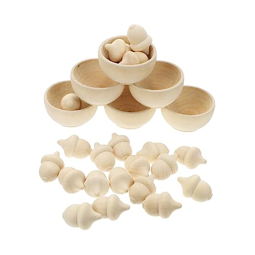 ibasenice 20st Zähl-sortier-kit Unvollendetes Handwerk Eichel Basteln Zählen Hölzerne Eichel Sortierspielzeug Zählen Eichelspielzeug Sortieren Eichel Zählen Holz von ibasenice