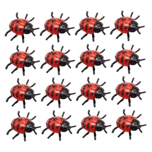 ibasenice 22St PVC-Simulation Marienkäfer Kunststoff PVC Ladybug Marienkäfer Miniatur Mini-Marienkäfer-Figur Halloween- Plastik Marienkäfer PVC-Kunststoff rot von ibasenice