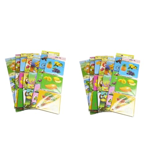 ibasenice Spielzeug 24 STK Spielzeuge Papierpuzzle Kinderspielzeug Puzzle-Spielzeug Cartoon-Tier-Puzzle Lernspielzeug Karikatur Baby Kinderpapier Papierpuzzle Für Kinder von ibasenice
