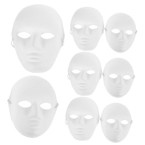ibasenice 24 Stk Vollgesichts-DIY-Maske Requisiten für Fotokabinenkostüme Karneval-Maske Halloween-Kostüme für Erwachsene Halloweenkostüm Erwachsener Kleidung Facebook Männer und Frauen Weiß von ibasenice