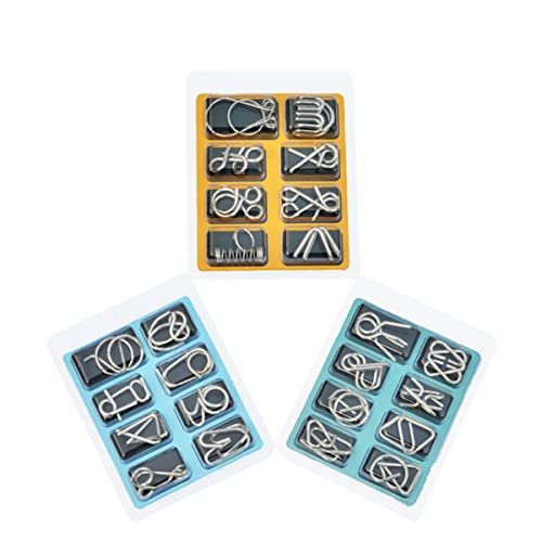 ibasenice 24 Stück Intelligenzrätsel klingeln Brain Toys intelligenzspielzeug Metall Puzzle Knobelspielzeug Gehirnspielzeug Gehirn-Puzzle-Schnalle von ibasenice