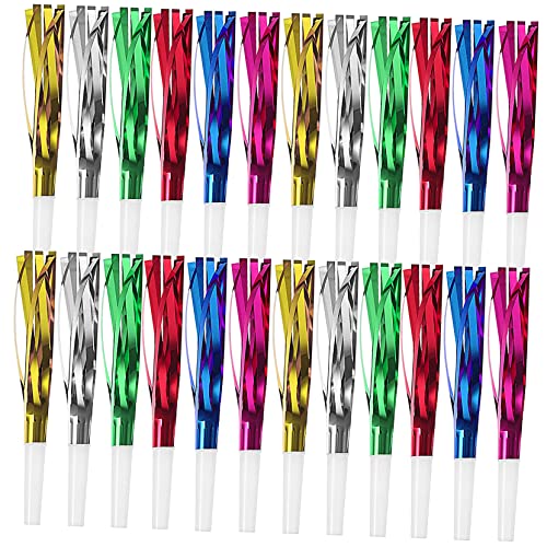 ibasenice 24 Stück Pfeife Pfeifgeräusche Partygebläse Für Partygebläse Party-horn Lustige Party-blowouts Partygebläse Krachmacher Papierausbrüche Plastik von ibasenice