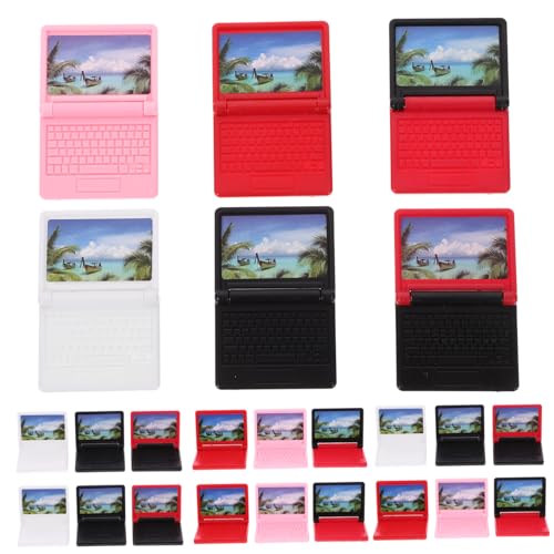 ibasenice Jungen Und 24pcs Mini Laptop Spielzeug Miniture Laptop Für Puppe Miniatur Spielzeug von ibasenice