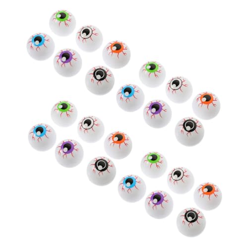 ibasenice 24 Stück Teiliges Bunte Halloween Augäpfel Hohl Elastisch Realistische Grusel Deko für Party Halloween Deko Prank Zubehör in Rot Schwarz Orange Grün Blau von ibasenice