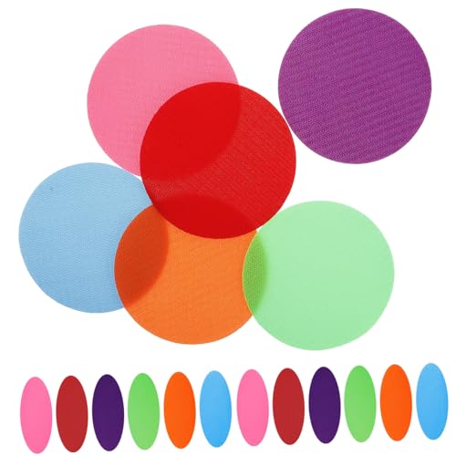 ibasenice 24 Stück Teiliges Bunte Teppich Punkte mit Klebestreifen rutschfeste Sitzmarkierungen für Kindergarten und Vorschule Praktische Bodenpunkte für Spiele und Trainingsaktivitäten von ibasenice