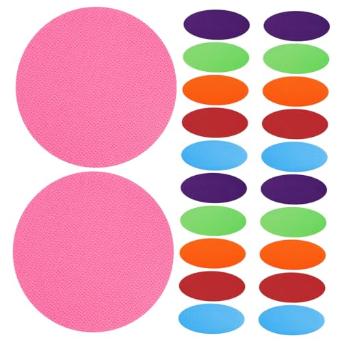 ibasenice 24 Stück Teiliges Bunte Teppichpunkte rutschfest Sitzmarkierungen für Kindergarten Klassenzimmer Spiel Trainingshilfe zur Motorischer und Kognitiver Fähigkeiten von ibasenice