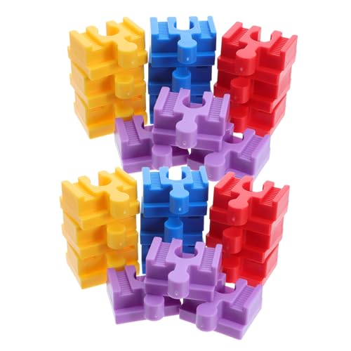 ibasenice 24 Stück Teiliges Bunter Gleisadapter aus Robustem Kunststoff Kompatibel mit Baustein Eisenbahn Zubehör Kinderfreundliche Mehrstöckige Schienenverbinder für Kreative Zugstrecken von ibasenice
