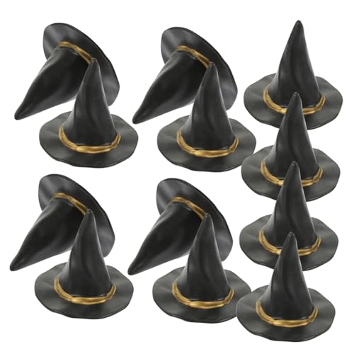 ibasenice 24 Stück Teiliges Mini Hexenhut Leichte Stabile Kunststoff Miniatur-Halloween-hüte für DIY Bastelprojekte Weinflaschen-deko Puppenhaus Halloween Party Schwarze Hexenhut Figuren von ibasenice
