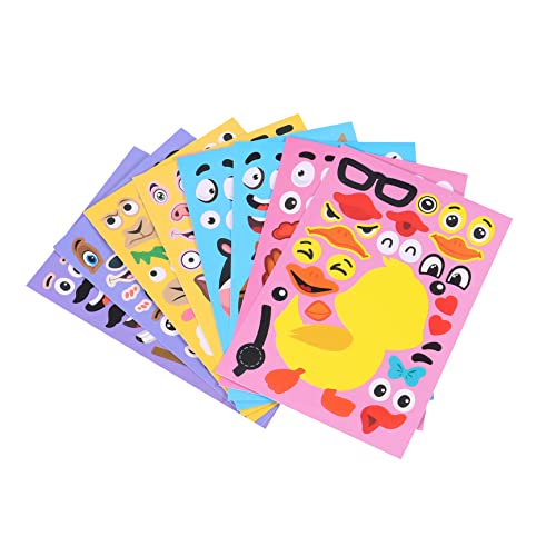 ibasenice 24 Stück Tier- -Aufkleber kinderstickerset Sticker Set Sticker Set Aufkleber Gesichtsübereinstimmungsaufkleber Machen Sie einen Gesichtsaufkleber Colorful von ibasenice