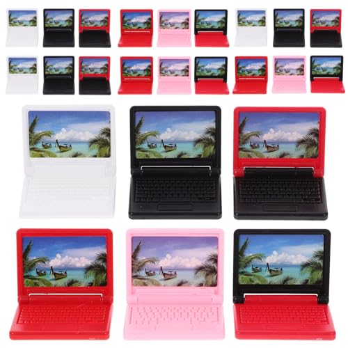 ibasenice 24 Stück Mini-Laptop Aus Kunststoff Puppen-simulationsspielzeug Für Puppenhaus-Dekoration Spielzeug-Laptop Für Kinder Laptop-Ornament Miniatur-Spielzeug von ibasenice