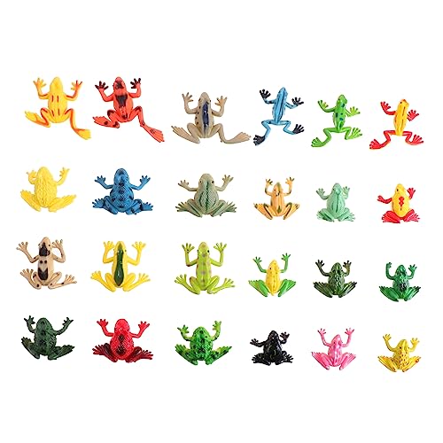 ibasenice 24St kleines Froschmodell kleine Frösche Miniatur-Froschstatue Ente Frosch Plüsch Animals Toys for Tier für Frösche Tiere Mini-Frosch-Skulptur PVC von ibasenice