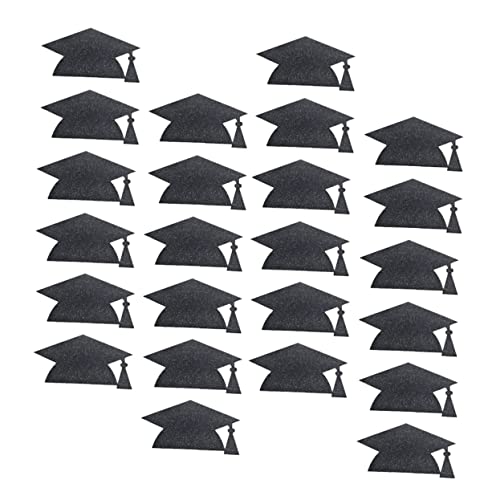 ibasenice 24Stücke Graduation Dekoration Abziehbilder Form von Graduationshüten Selbstklebend Abschlussfeiern Wasserglitzer Langlebige für Kreative von ibasenice