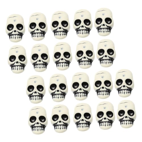ibasenice 24st Mini-schädel Beängstigend Maske Totenköpfe Zum Basteln Skelette Unheimlich Halloween-Skelett Tanzendes Skelett Gruselig Im Freien Aufkleber Miniatur Krähe Harz Weiß von ibasenice