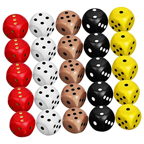 ibasenice 25 Stück 6 Farbiges Sieb Kleine Farbige Würfel Polyedrische Würfel Mikrowürfel Partywürfel Spiel Grüne Würfel Jumbowürfel Farbige Würfel Braune Würfel Helle Würfel Mit von ibasenice