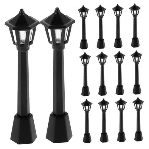 ibasenice 25 Stück Teiliges Miniatur straßenlaternen Dekorative Retro gartenlampen mit Stabilem Sockel für Puppenhäuser Mikro landschaften Indoor Outdoor Dekoration von ibasenice
