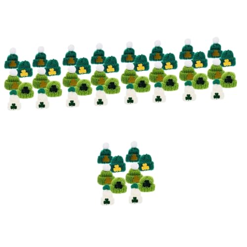 ibasenice 250 STK Mini-Strickmütze Gründekor Kappen Puppenbastelhüte DIY-Kunstbedarf kleine Strickmützen winzige Kitting-Hüte Mini-Hüte Hut schmücken Kopfbedeckung Baby grüne Kugel Garn von ibasenice