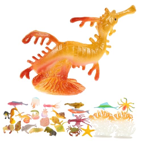 ibasenice 26 Stück Simulierte Meerestiere Modelle Die Tier Oktopus Figuren Geburtstag Tierfiguren Miniatur Tiere Meerestiere Figuren PVC von ibasenice