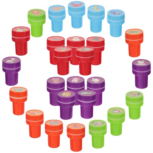 ibasenice 26 Stücke Tier Muster Stempel Spielzeug Kinder Selbst-Tinte Stempel Sammelalbum Stempel Für Journaling von ibasenice