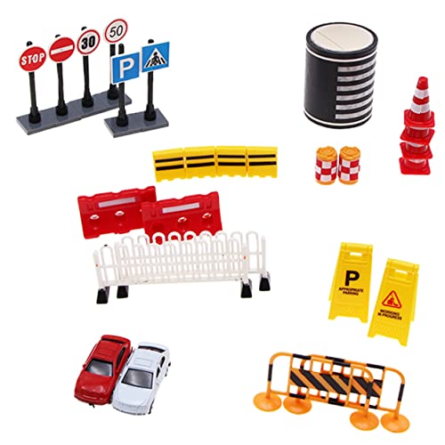 ibasenice Miniatur-verkehrsbarriere 27-teiliges Mini-Schild Für Jungen Und Mädchen Simulations-Verkehrsschild Pädagogisches Spielzeug Für Die Dekoration Von Miniaturhäusern von ibasenice