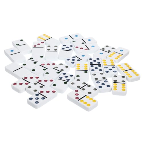 ibasenice 28 Stück Domino- Bauen Planke Domino Set dominospiel Beliebte Spiele familienspiele dominofräse Familienspielversorgung Dominosteine Domino-Bausteine Melamin von ibasenice