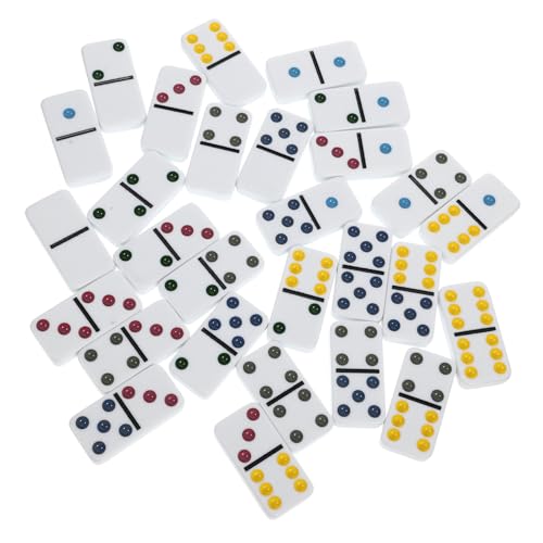 ibasenice 28 Stück Domino- Domino Set dominospiel dominofräse familienspiel dominosteine Spiele Bauen Planke Retro-Dominoblöcke Dominostein für den Haushalt Melamin von ibasenice