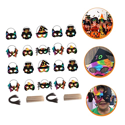 ibasenice 28 Stück Teiliges Halloween Kratzbild Masken Bastelset Bunte Tier Masken DIY für Kreatives Halloween Party Zubehör Fördert Fantasie und Kunstspaß ibasenice 28 Stück Teiliges Halloween Kratzbild Masken Bastelset Bunte Tier Masken DIY für Kreatives Halloween Party Zubehör Fördert Fantasie und Kunstspaß von ibasenice