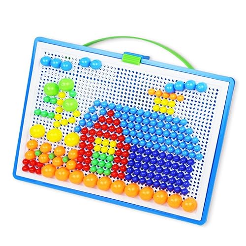 ibasenice 296 Stück Mosaik-pegboard-Puzzle Puzzletisch Steckbrett Pilz-Nagel-Puzzle Pilz Nagelpuzzle Dreidimensional Kind von ibasenice