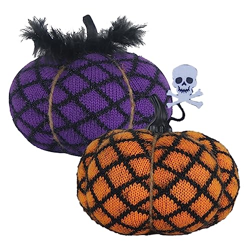 ibasenice 2St Halloween-Kürbisspielzeug für Halloween Party Dekoration gefüllter Kürbisplüsch schöner Kürbis Simulation gefüllter Kürbis gefülltes Kürbisspielzeug Plüschtier Polyester von ibasenice