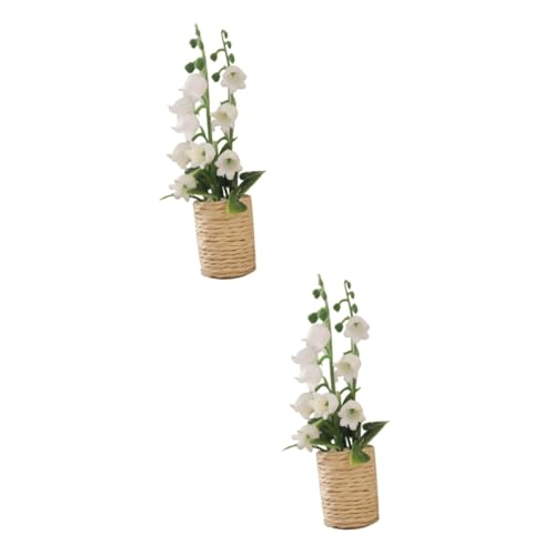 ibasenice 2St Hyazinthe grüne Pflanze Topfpflanzen-Modell Hyazinthe Spielzeuge Modelle Mini-Blumentopf Miniatur-Bonsai-Modell Puppenhaus Kleine Topfpflanzen Kleiner Bonsai von ibasenice