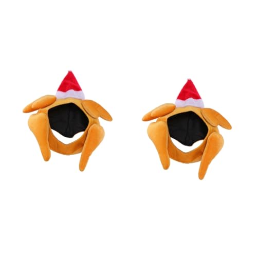 ibasenice 2st Kopfbedeckungen Zum Erntedankfest Truthahnhüte Für Erwachsene Plüschiger Truthahnhut Thanksgiving-kostüm Für Erwachsene Thanksgiving-hut Plüsch-huhn-hut Weihnachten Kleidung von ibasenice