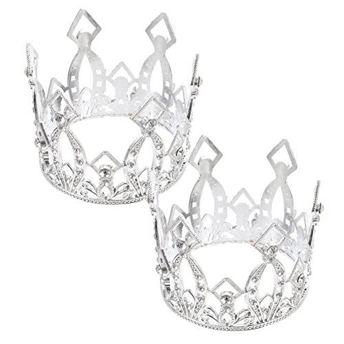 ibasenice Silber Mini Krone Kuchen Topper Foto Requisite für Fruchtbare Partys Jungen und Mädchen Party Favorit von ibasenice