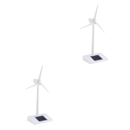 ibasenice 2St Miniaturwind Turbinenmodell Windmodell Mini-Windmühle Modelle Spielzeuge Windmühlen-Modell Modell Einer Windkraftanlage gebaut Ventilator Geschenk Kind Weiß von ibasenice