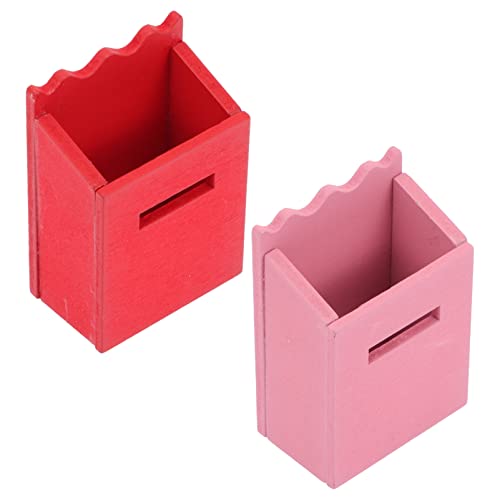 ibasenice 2St Mini-Briefkasten-Ornament mini mini Toys mini Miniature Mailbox for Dollhouse Puppenhaus Raupe Hundespielzeug Miniaturspielzeug zarte Mini-Hausmöbel hölzern von ibasenice