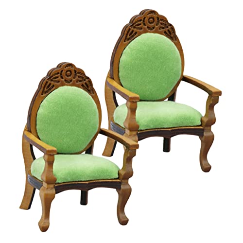 ibasenice 2St Mini-Sessel holzspielzeug für Dollhouse Furniture kinderknallzeug bastelzeug Puppenhäuser winziges winzige Tiere Sesselverzierung Stuhlmodell von ibasenice
