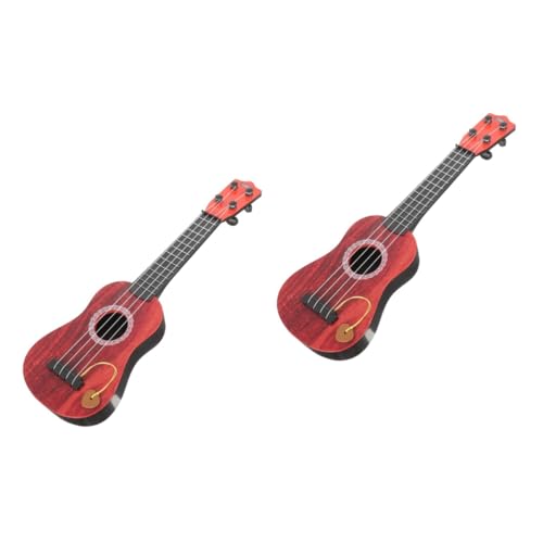 ibasenice 2St Mini-Simulations Gitarre Baby-Gitarre Kleinkind-Ukulele 2 Jahre alt Baby Spielzeug Spielzeuge Mini-Gitarre Gitarrenspielzeug für Kinder Weihnachten Musikinstrument einstellen von ibasenice